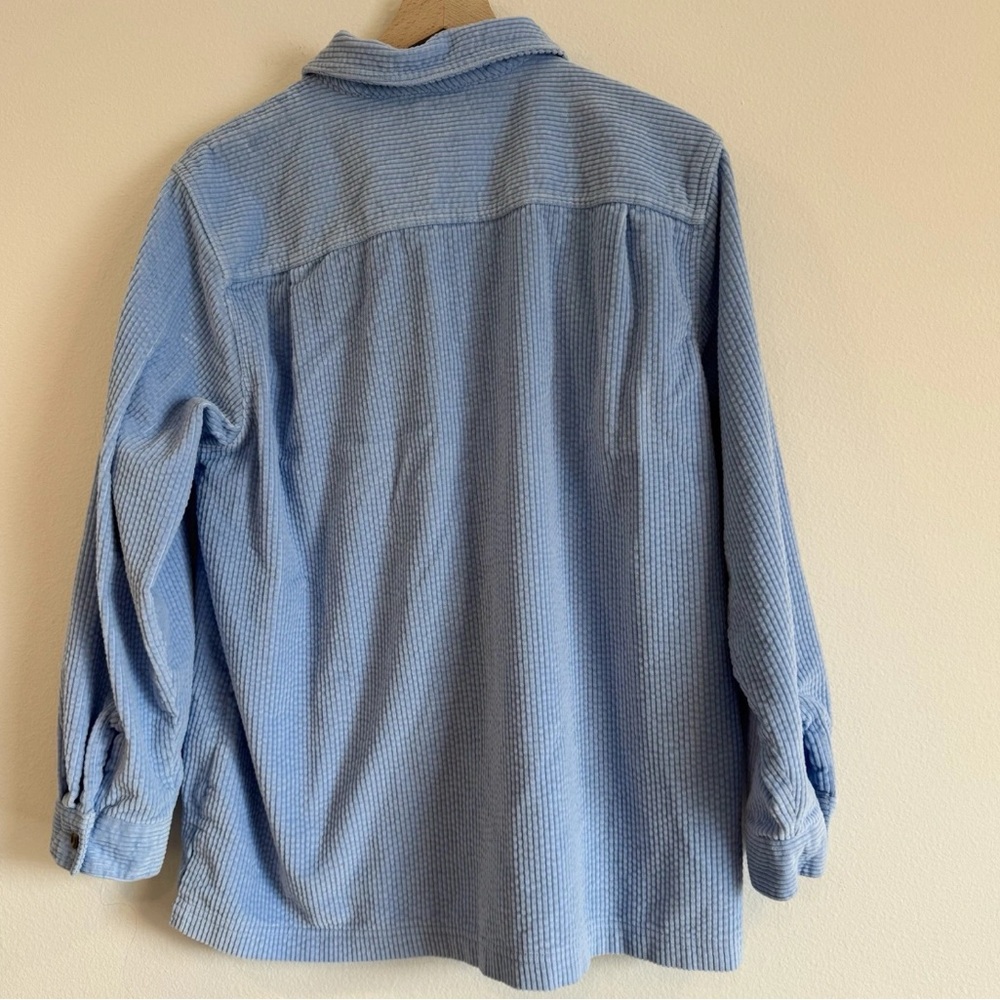 LL Bean Women’s Wide Whale Corduroy Button Up Shirt Shacket Chore Outdoors Large - Picture 2 of 4